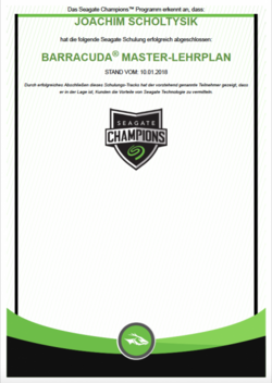 Seagate Barracuda Master-Lehrplan